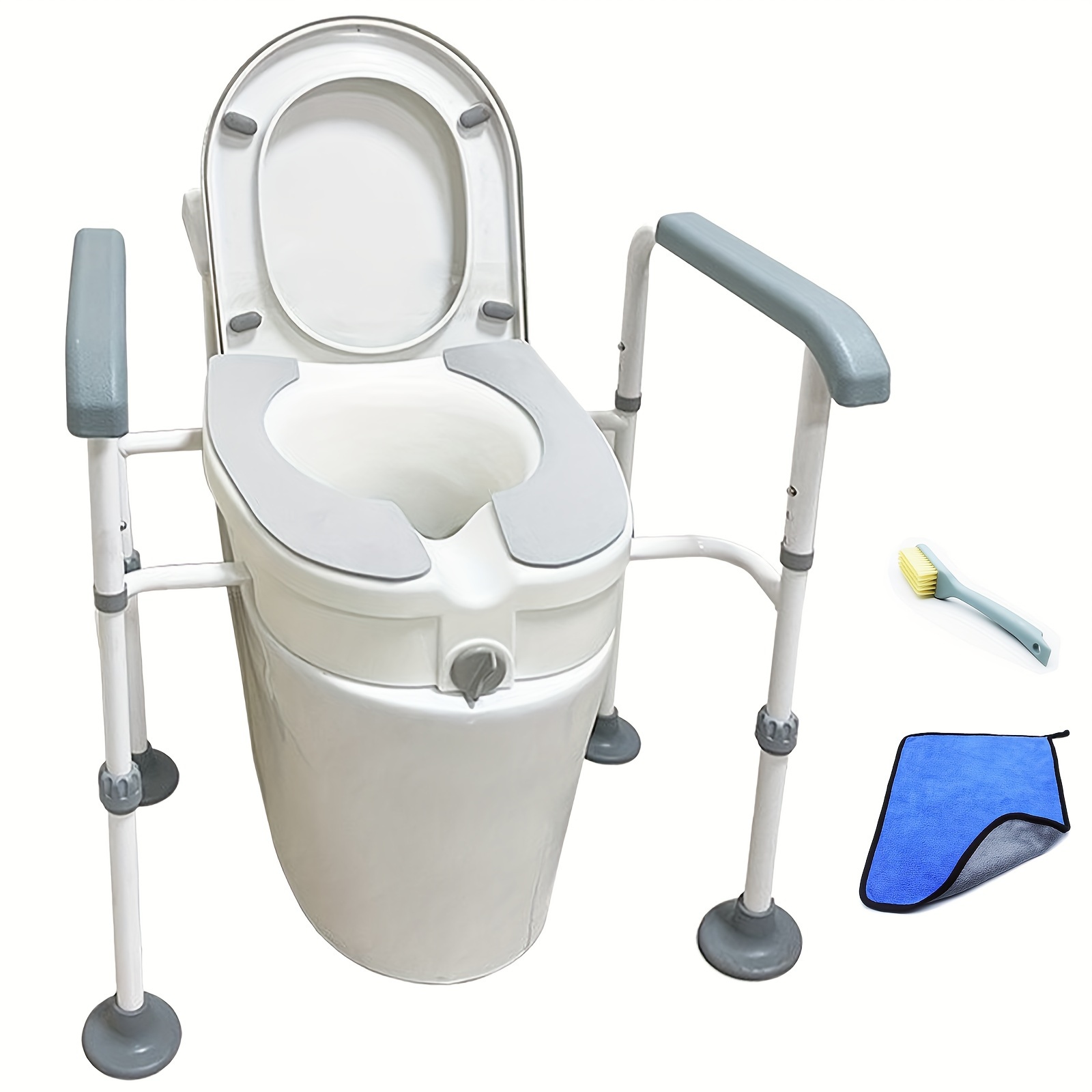 

Raised Toilet Seat With Handles Up To 450lbs, Elevated Toilet Seat Risers For Seniors Handicap, Adjustable Toilet Safety Chair, Raised Toilet Seat Elongated, Fit Any Toilet (with Soft Pads)
