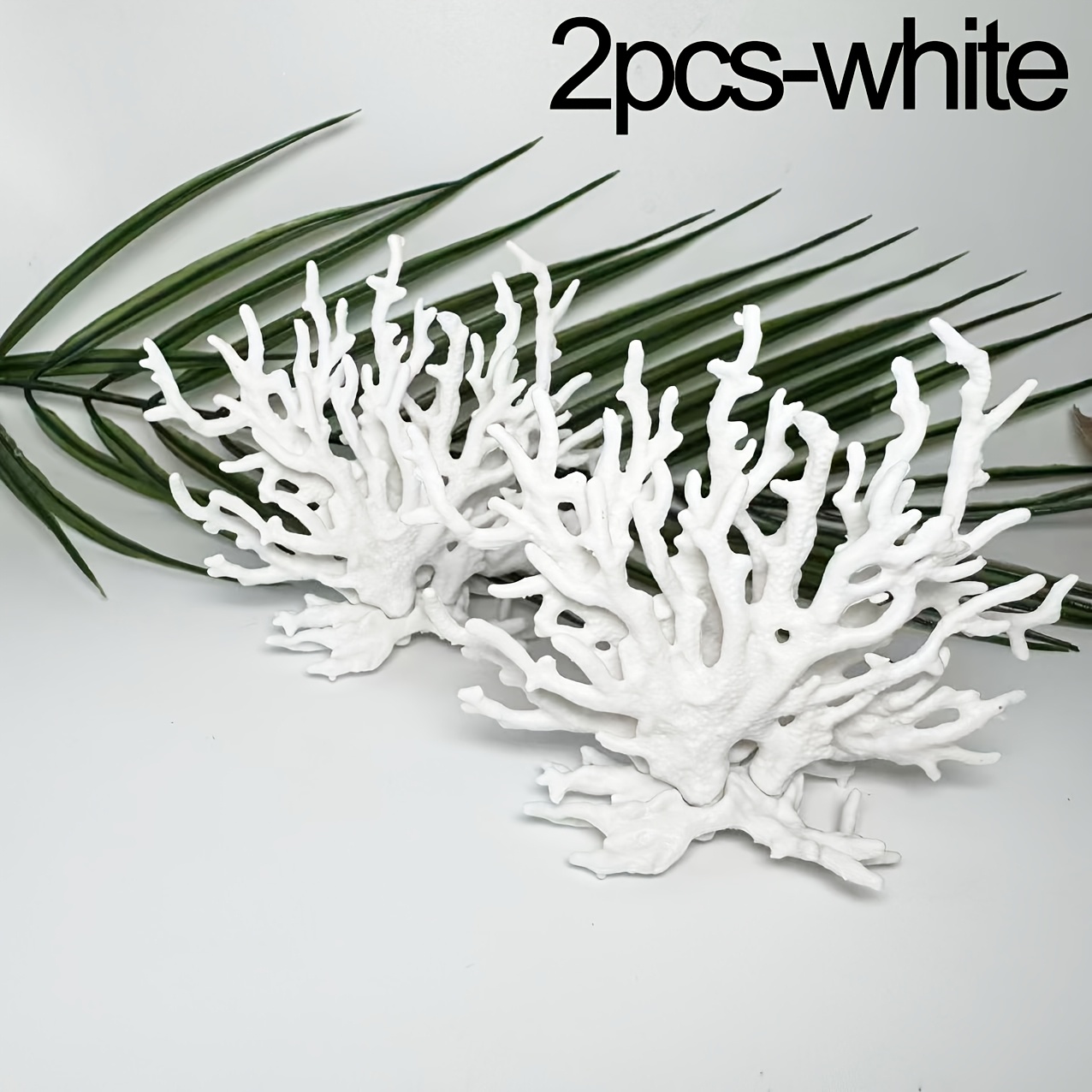 Image of 2pcs Set Of Coral Aquarium Decorations Made Of Simulated Silicone Material. Aquarium Decor, Fish Tank Landscape Decoration, Suitable For Home, Aquarium, Home Ornament, Color To The Fish Tank