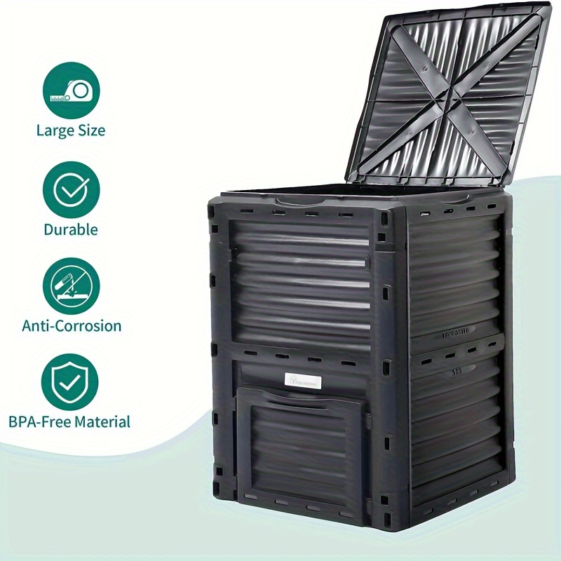 

Balconera 80- Gallon (300l) Outdoor Compost Bin With Snap- On Lid And Efficient Aeration System, Bpa- Free Construction And Effortless Assembly For Garden Composting