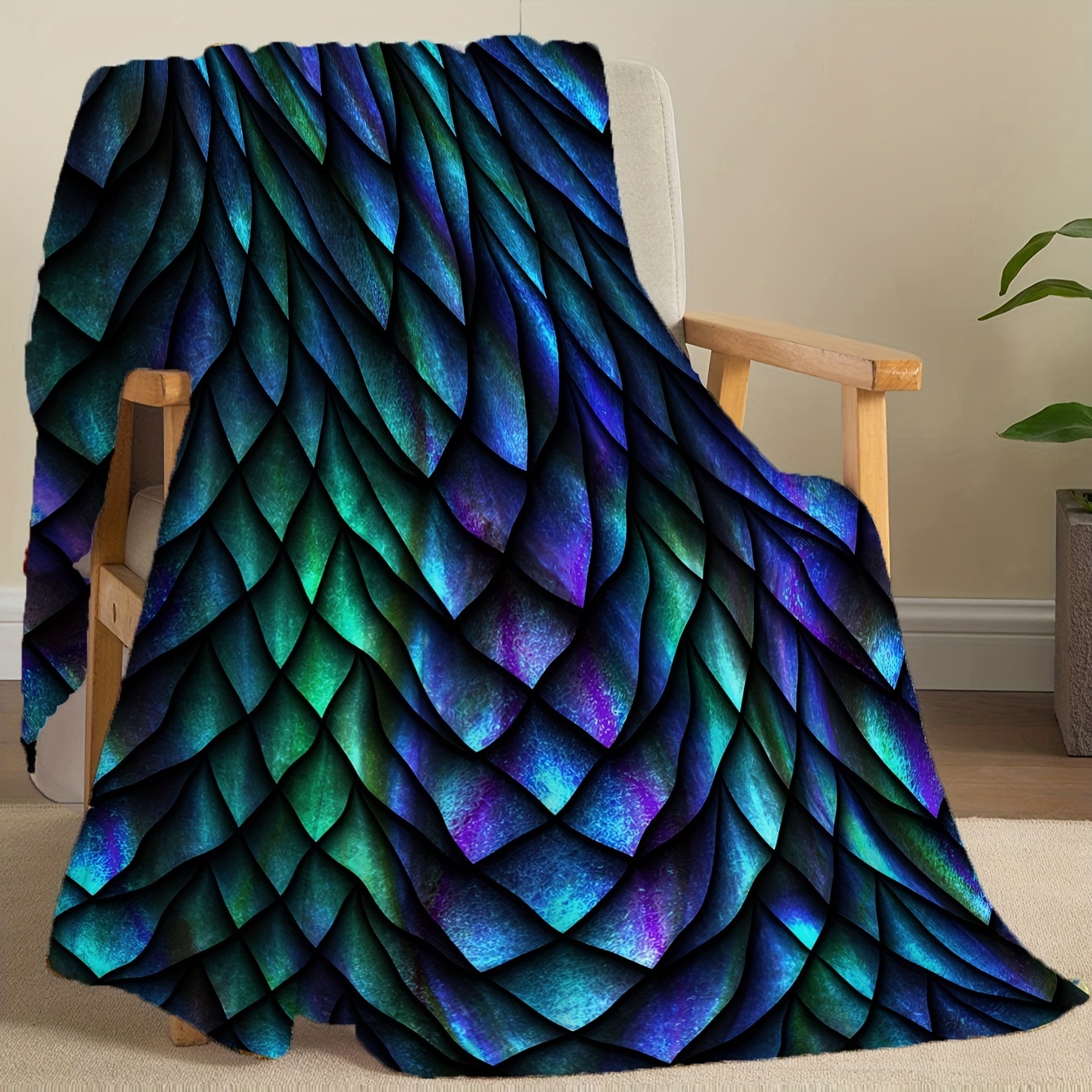 TEMU 1pc Print Flannel Throw Blanket - Soft, For Couch, Bed, Office, And Travel - Versatile Gift, Christmas Present