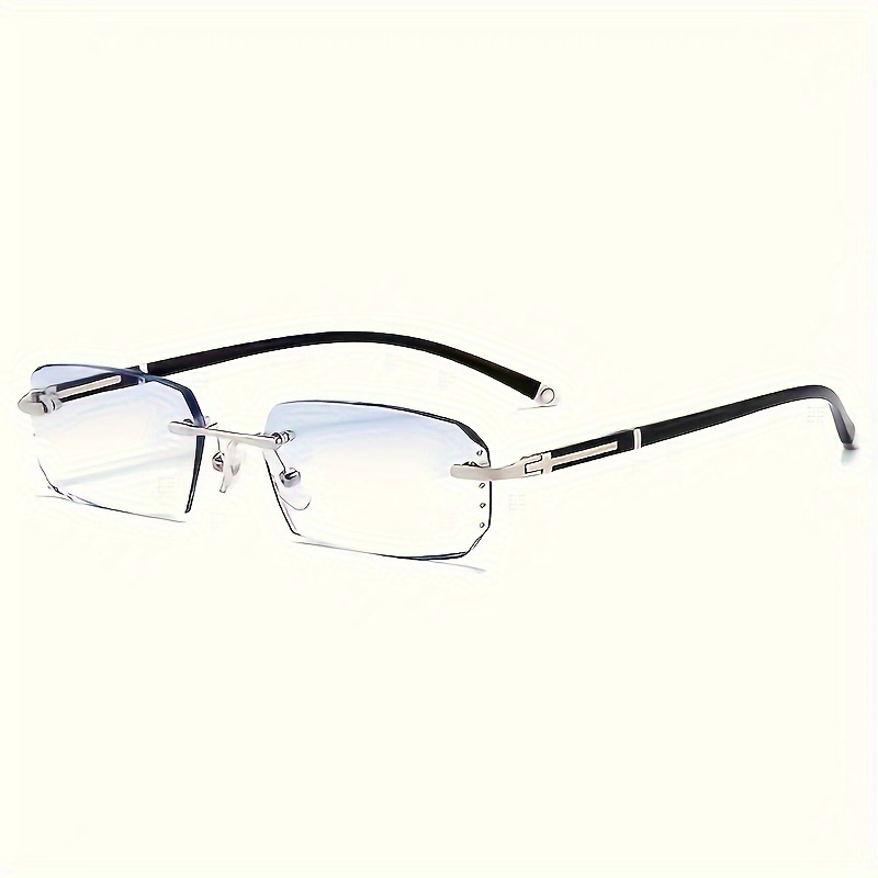 TEMU Men' Eyeglasses, Frameless, , , Trendy Flat , Light , Half Frame, No Accessories Included