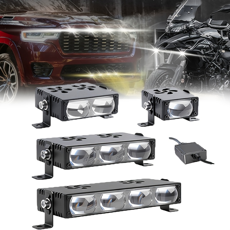 foco rectangular delantero para coche, selección múltiple de luces  /2led/3led/  luz de grilla de coche   y   luz auxiliar de   color adecuada para iluminación de vehículos y motocicletas, sin batería