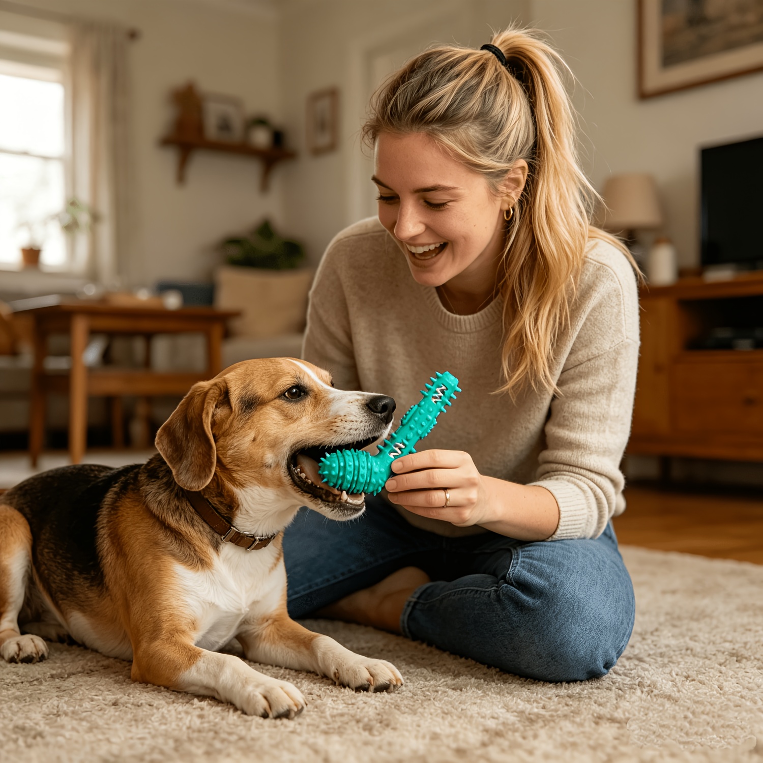 Musical Note Design Dog Chew Toy for Dental Cleaning & Training