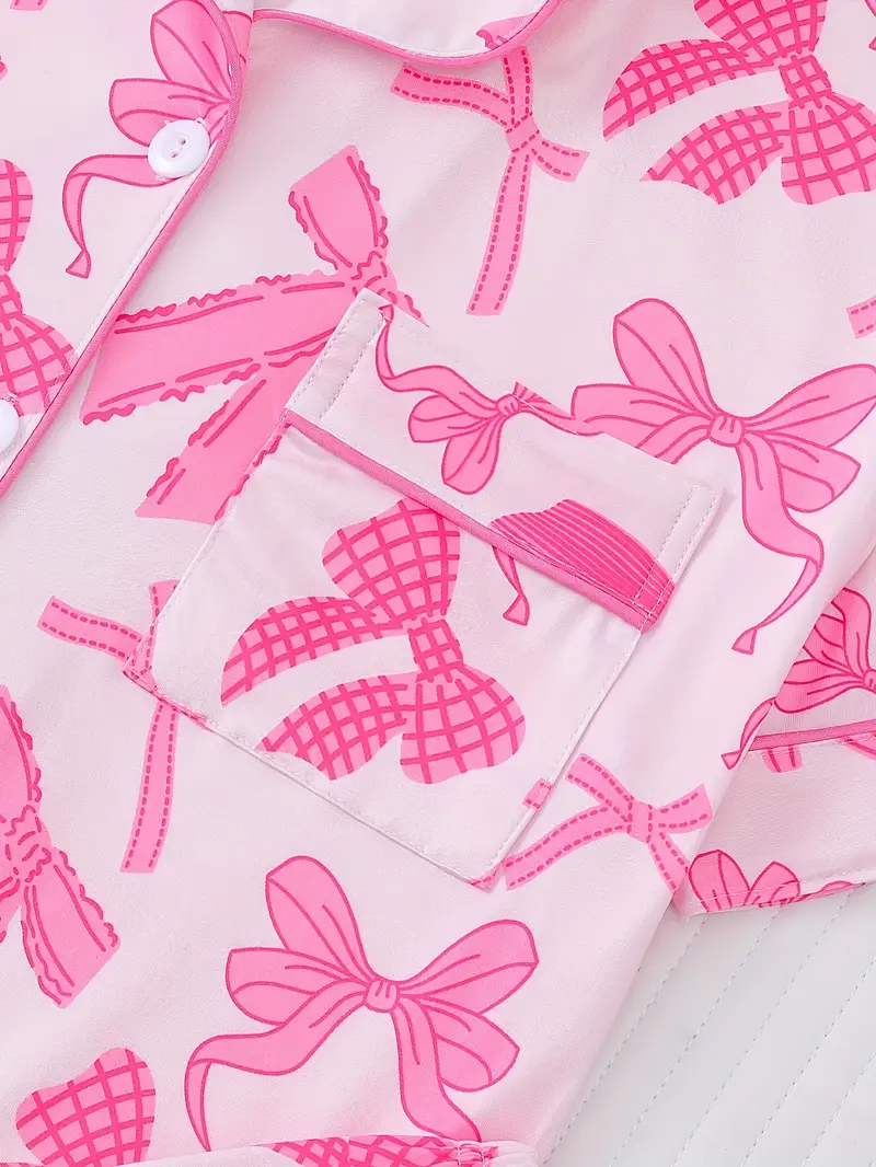 three sets of womens pajamas set womens pajamas set combination knitted fabric short sleeved button top and matching pants full body print collar and pocket details suitable for adult pajamas set Product details 13