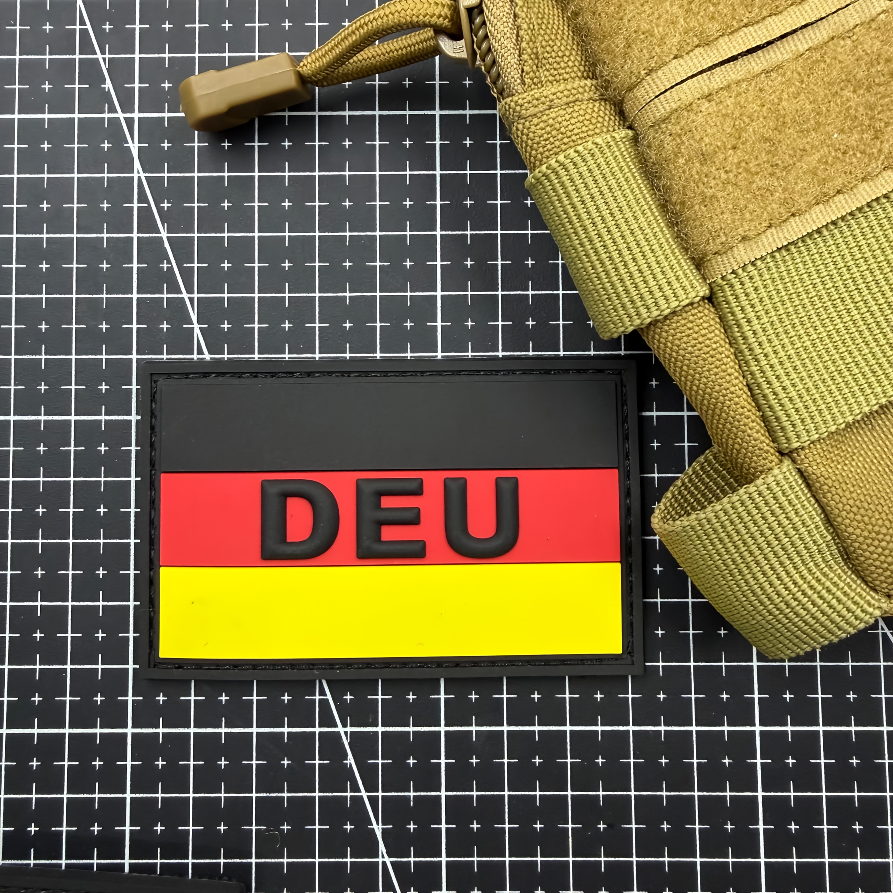 1pc Due Germany Flag Patch Suitable For Bags, Jackets, Vests & Outdoor Gear - Pvc Flag Stickers With National Emblem For Clothing, Backpacks, Jeans, Camping - Decals For Pride Decoration