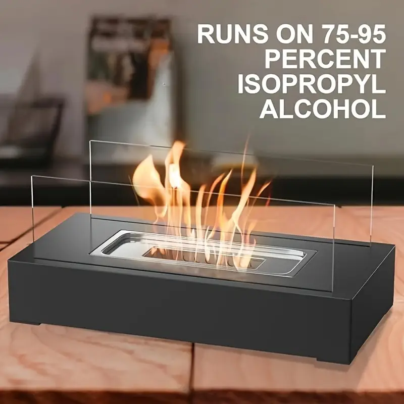 FlameRect Traditional Rectangular Tabletop Fireplace