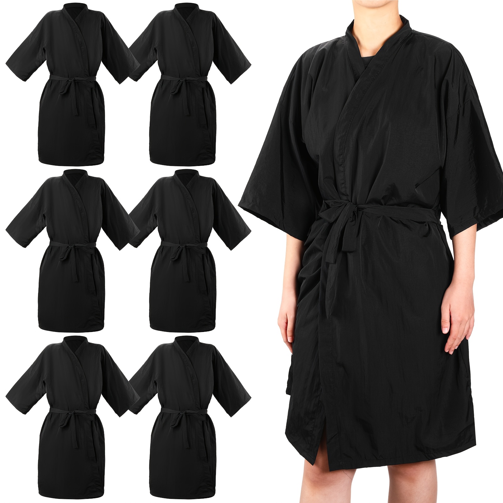 TEMU 6pcs Salon Robes Smock For Clients Haircut Cape Hair Salon Client Gown Cape For Women, 40 Inches Long