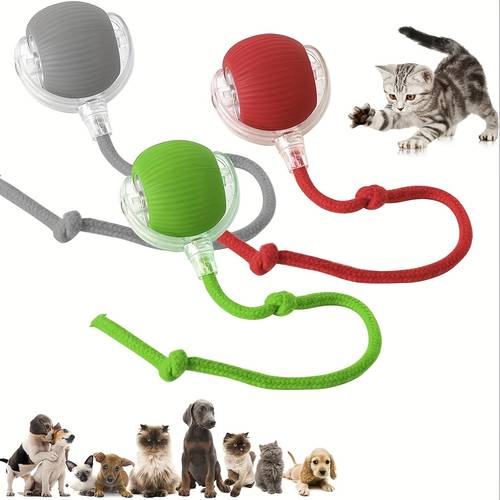 3pcs automatic interactive cat toy set with motion obstacle avoidance durable construction red gray play for cats and small dogs reduces boredom teaser toy gift cat toy design smooth texture dog toy