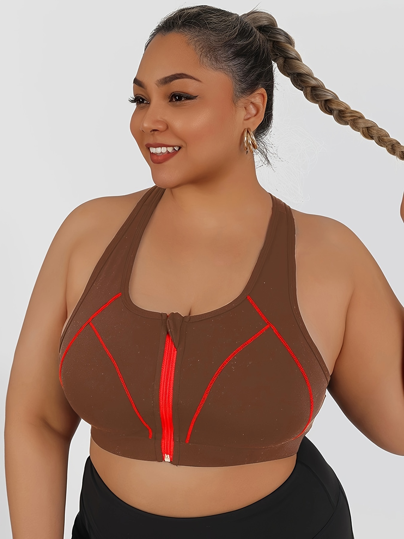 High-intensity Collision Color Fitness Bra With Front Zipper, One-piece Outerwear, Beautiful Back, Anti-sagging Yoga Vest