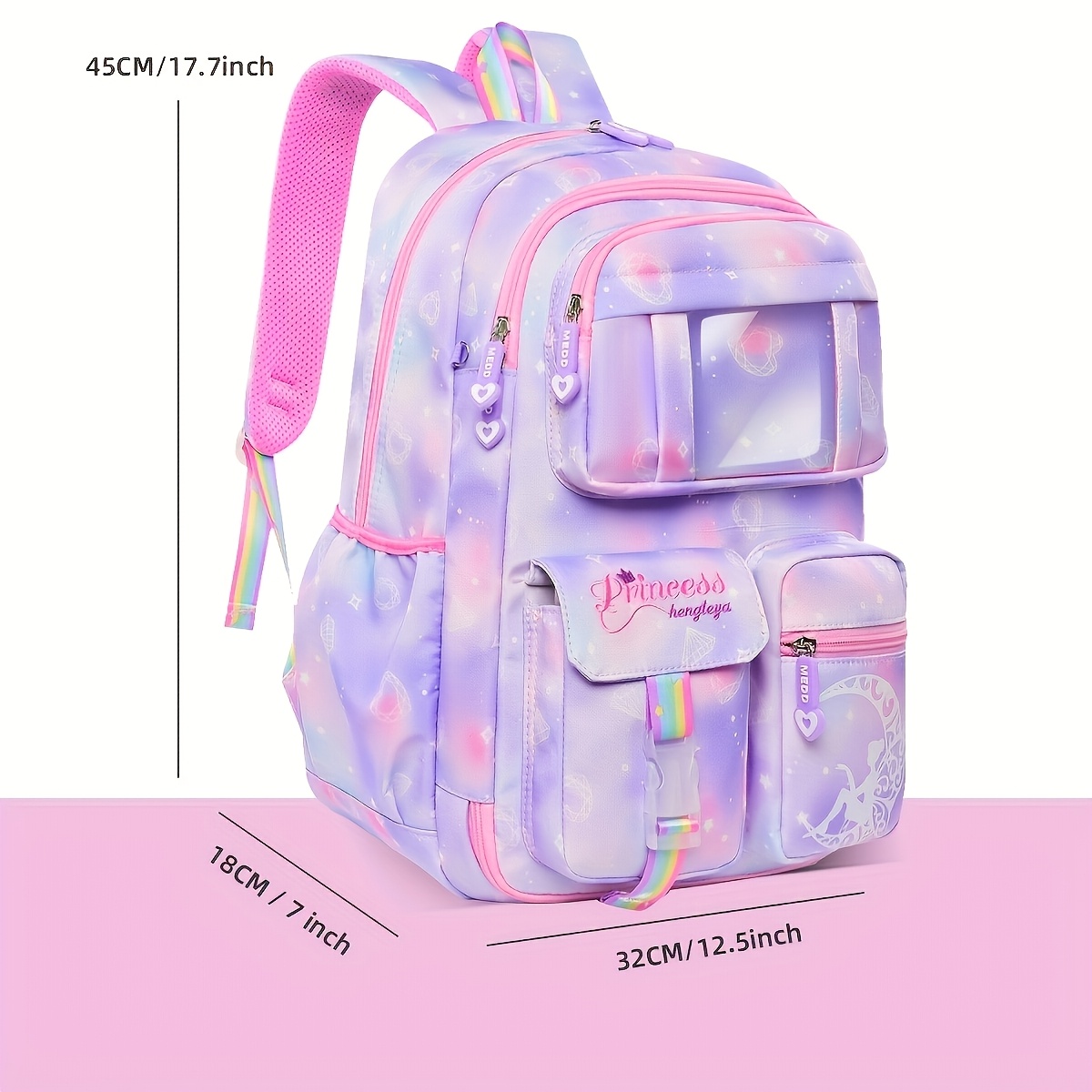 TEMU New Lightweight Student Backpack With Multiple Pockets And Compartments, Spacious Dual Shoulder Bag For Middle And High School Students, For