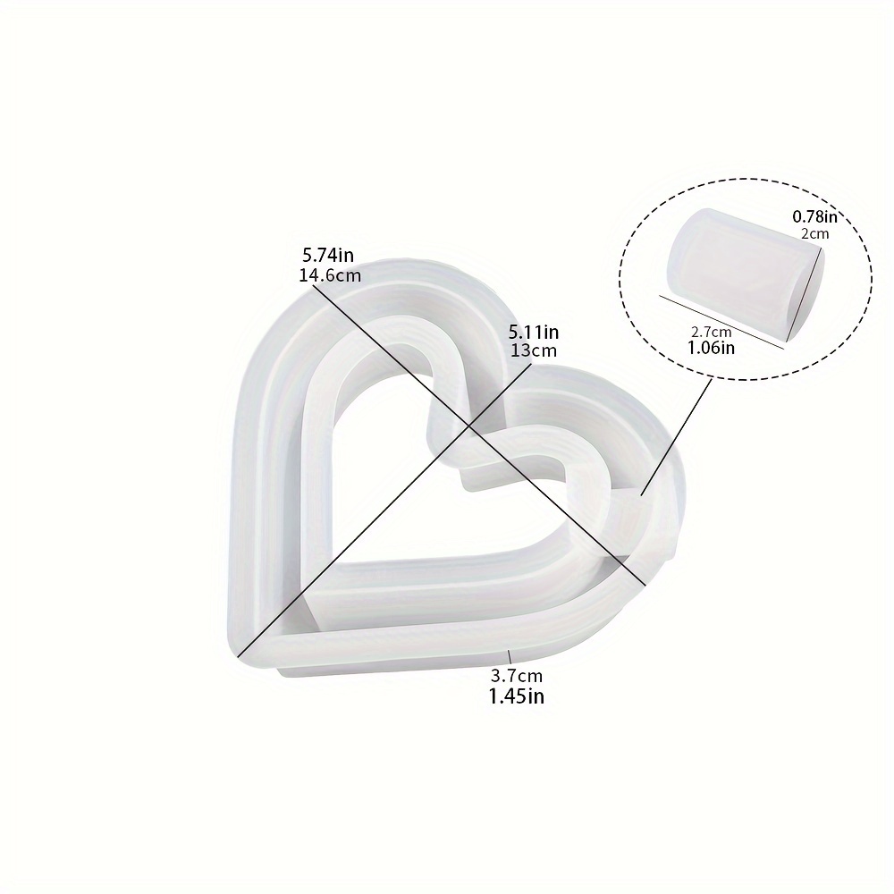 Image of Heart Shaped Vase & Plant Stand Mold - Silicone Concrete Casting Mold For Diy Vase Making, Irregular Heart With Central Vase/stand, Demolding For Pottery, Holders, Decor Crafts (no Test Tube)