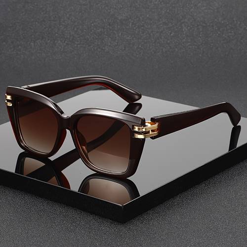 bagong makabagong malalaking cat-eye na salamin na may gintong metal na bisagra - marangyang , unisex para sa party at casual na kasuotan, mataas na kalidad , perpektong regalo