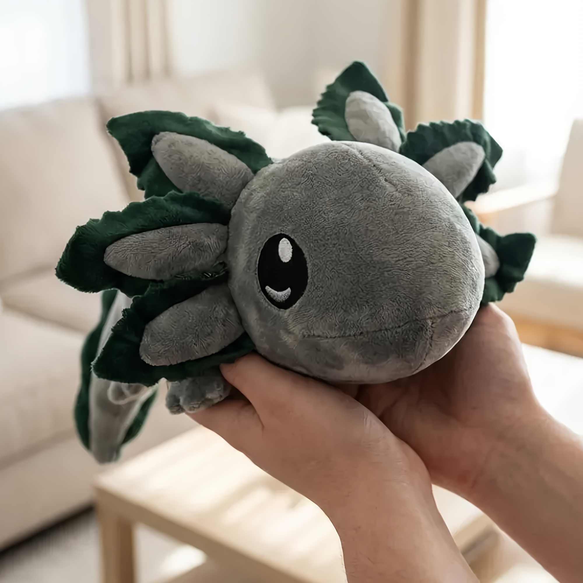 Image of Realistic Axolotl Plush Toy Kawaii Axolotl Stuffed Animal Cute Axolotl Plushie Walking Fish Mexican Salamander Toy, Lovely Axolotl Gift
