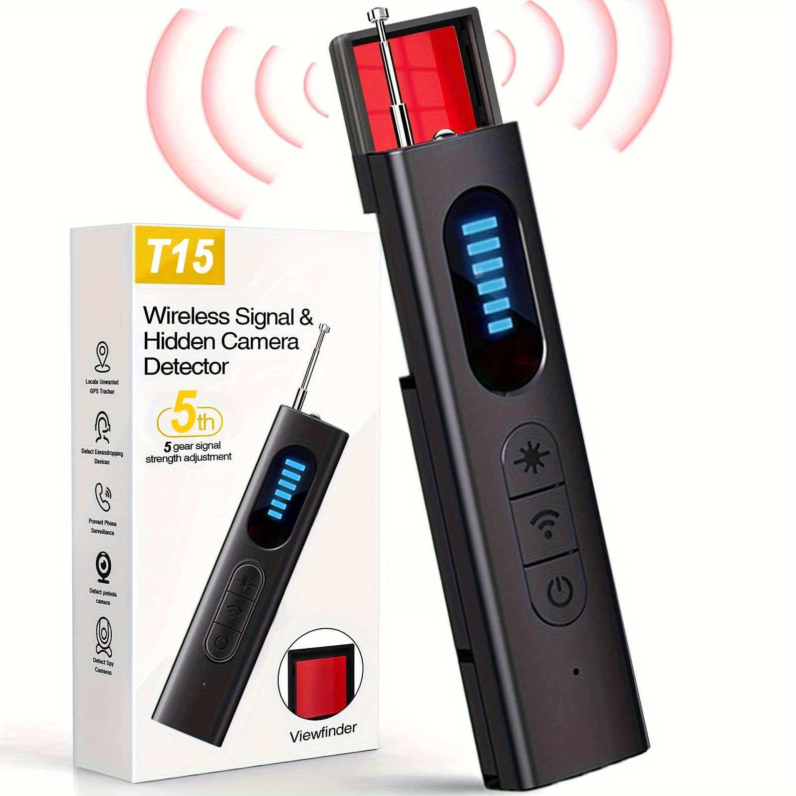 TEMU Hidden Camera Detectors, Portable Wireless Camera Detectors, Anti-spy Camera Detector Bug Detector With Wireless Camera, Wired Camera, Night