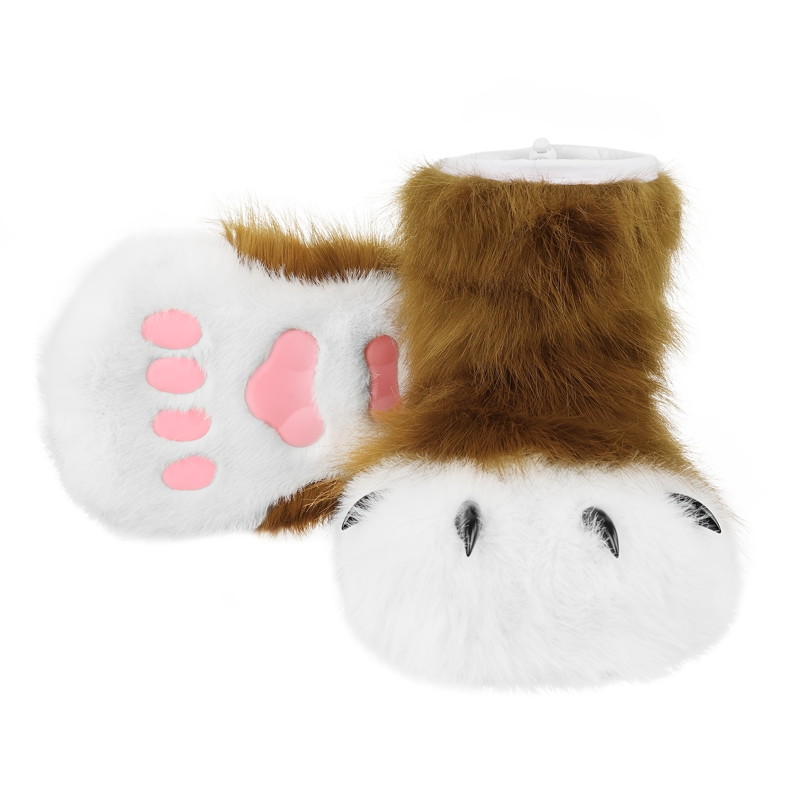 furry animal slippers wolf dog fox paw claw shoes Temu United