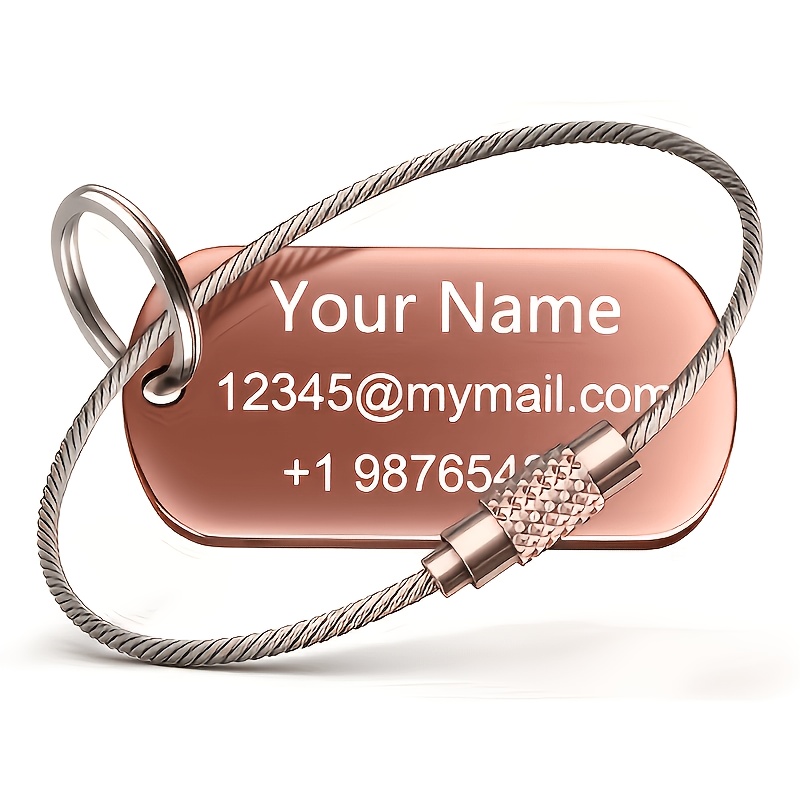 TEMU 1 Personalized Stainless Steel Luggage Tag | Backpack Tag, Metal Anti-lost Name Tag For Travel Suitcase Backpack, Customized Tag, Portable Bag