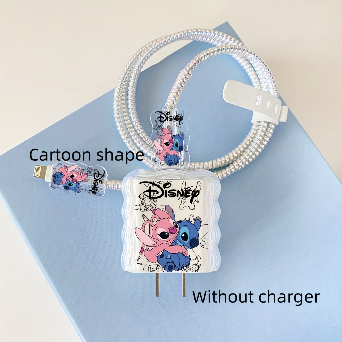 TEMU Travel Gear [approval] Stitch Protective Case, Cartoon Extraterrestrial Cable Ornament, Ideal For Home, Workplace, And Travel Applications,