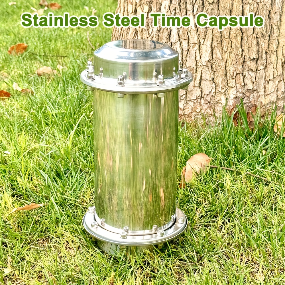 

Stainless Steel Time Capsule Kit - Waterproof & Anti-corrosion, Birthdays, Graduations, Parting, Falling , Weddings | Includes Wrench & Gloves