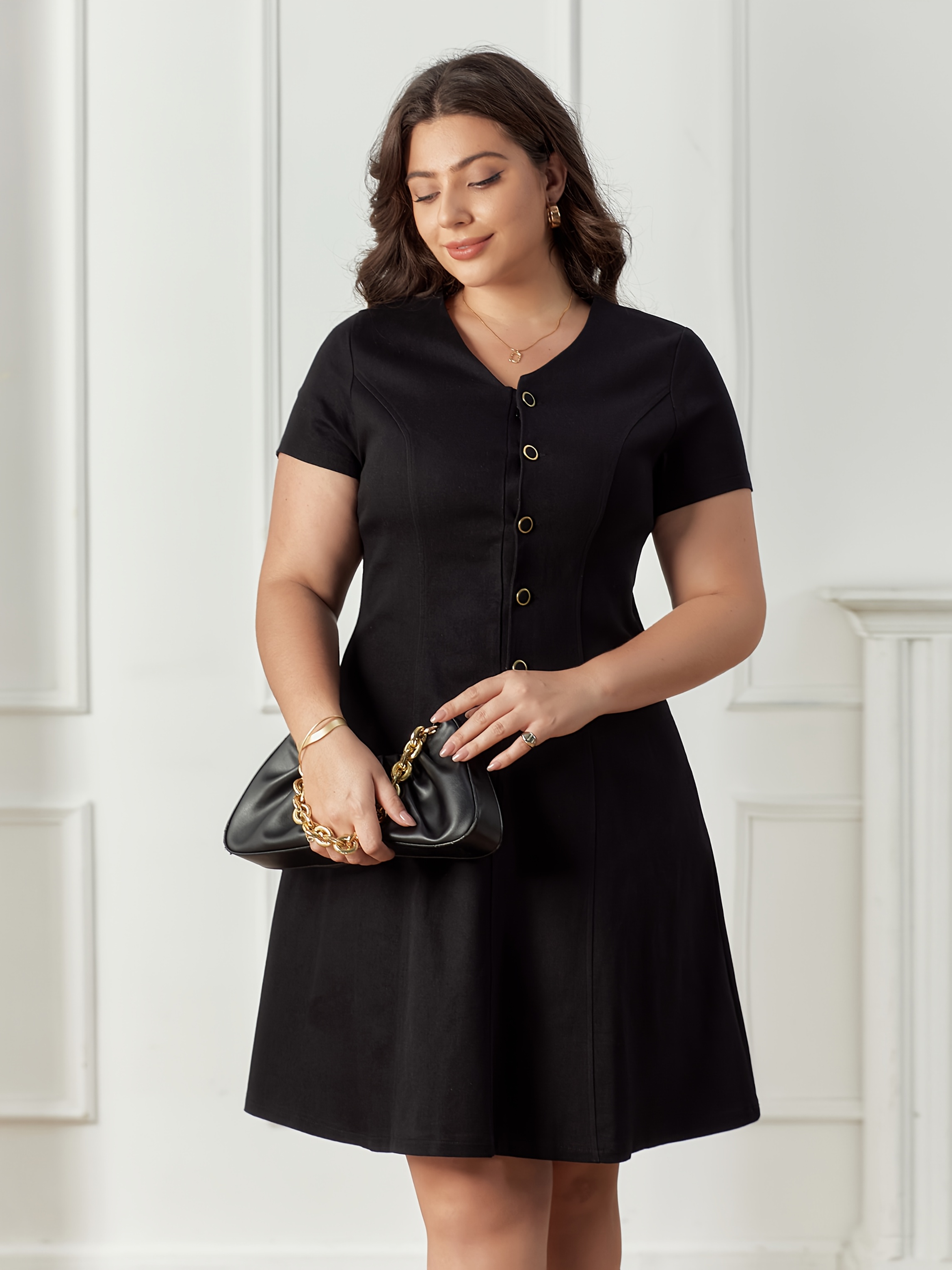 white christmas dresses Basic Dress - Black Linen