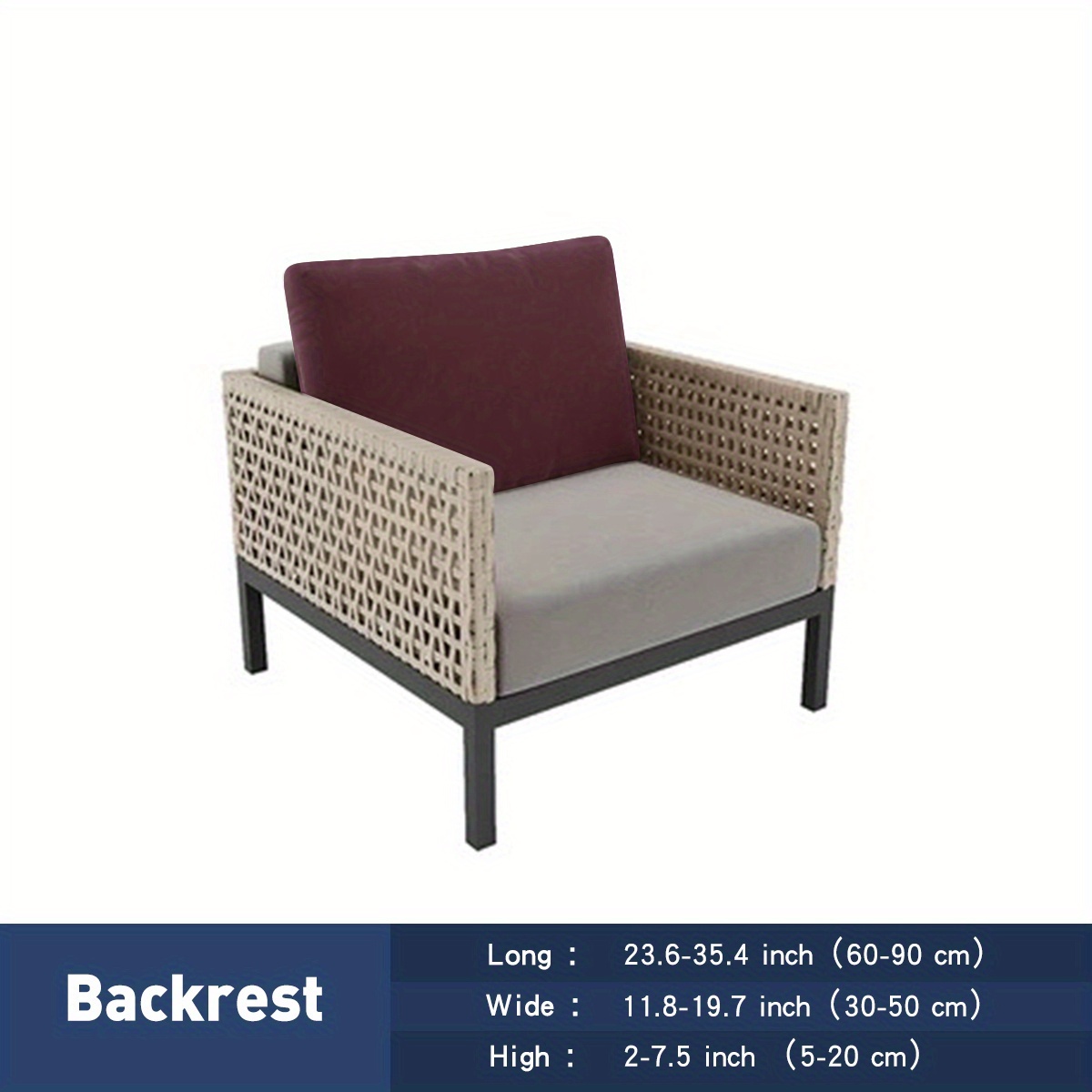 TEMU 1pc 1/2/3 Seater Stretch Outdoor Patio Cushion Cover Elastic Outdoor Seat Cushion Cover Replacement Patio Furniture Sofa Couch Sofa Cover, Soft