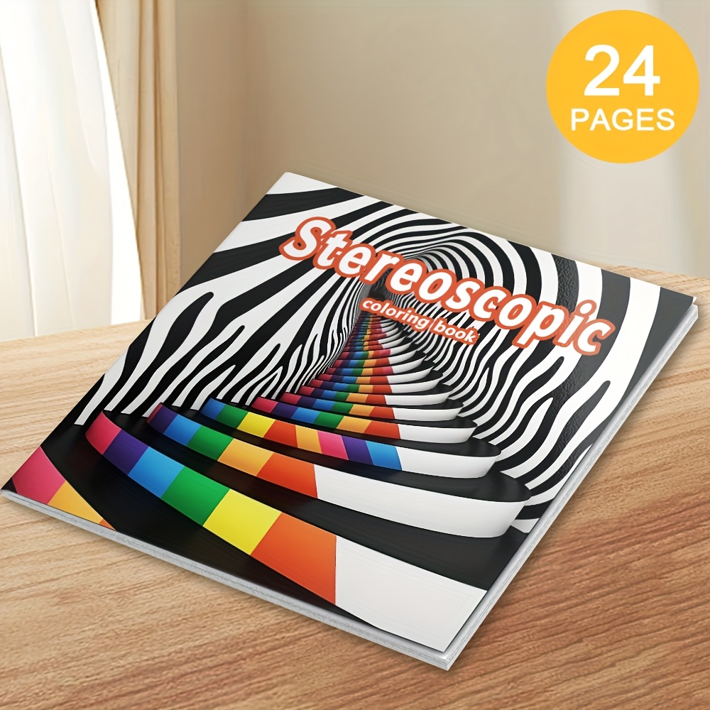 Image of Single-sided -page Coloring Book, 1pc Three-dimensional Pattern Adult Drawing - For Valentine's Day, Easter, Halloween, And Other Holiday Gatherings
