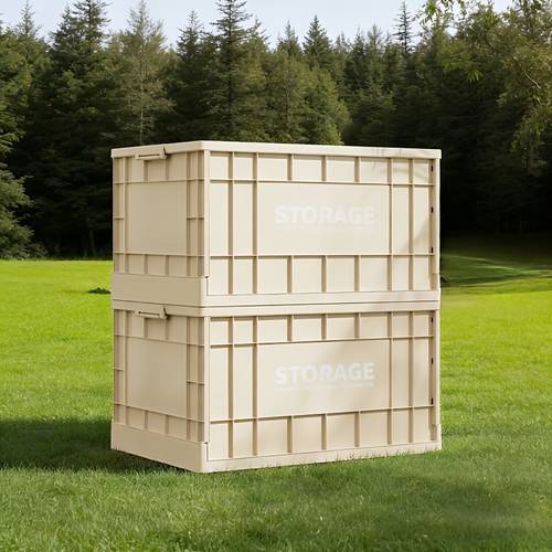 contenedor de almacenamiento plegable de estilo industrial para exteriores - de camping para usar, de almacenamiento apilable fácilmente, de almacenamiento apilable móvil con ruedas, ideal para , patios de jardín y almacenamiento exterior