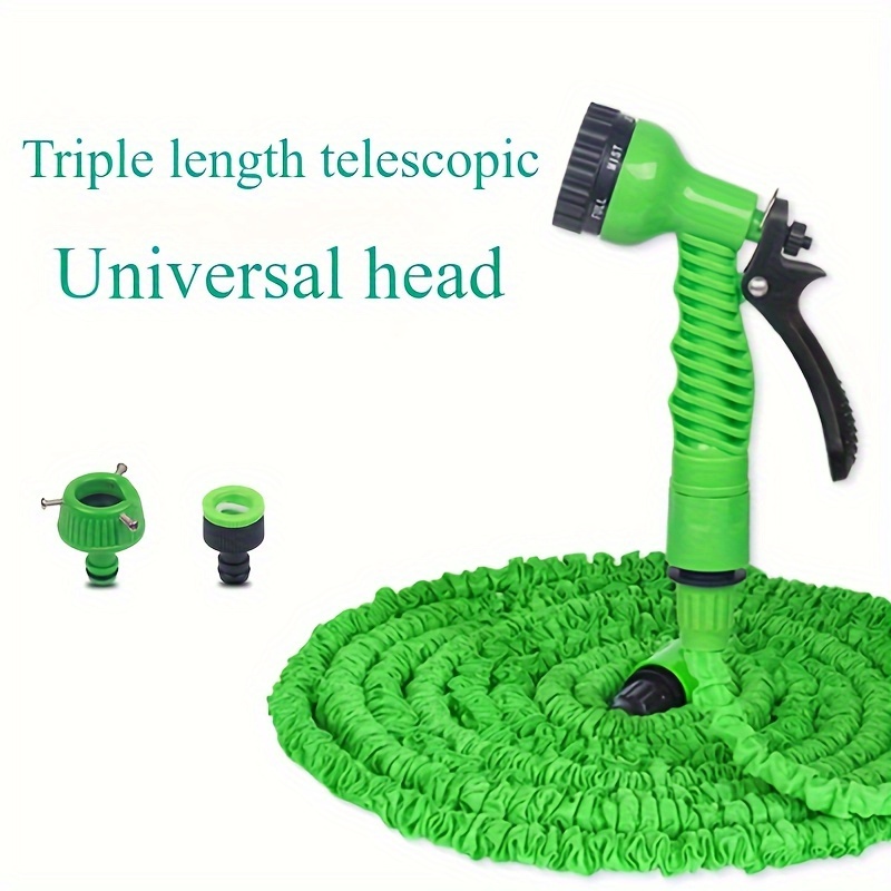 

Multi-functional Expandable Garden Hose With Universal Head - 25ft/50ft/75ft/100ft Watering Irrigation Tools - Soft Material: Pu, Compatible With Both Us And Eu Threads