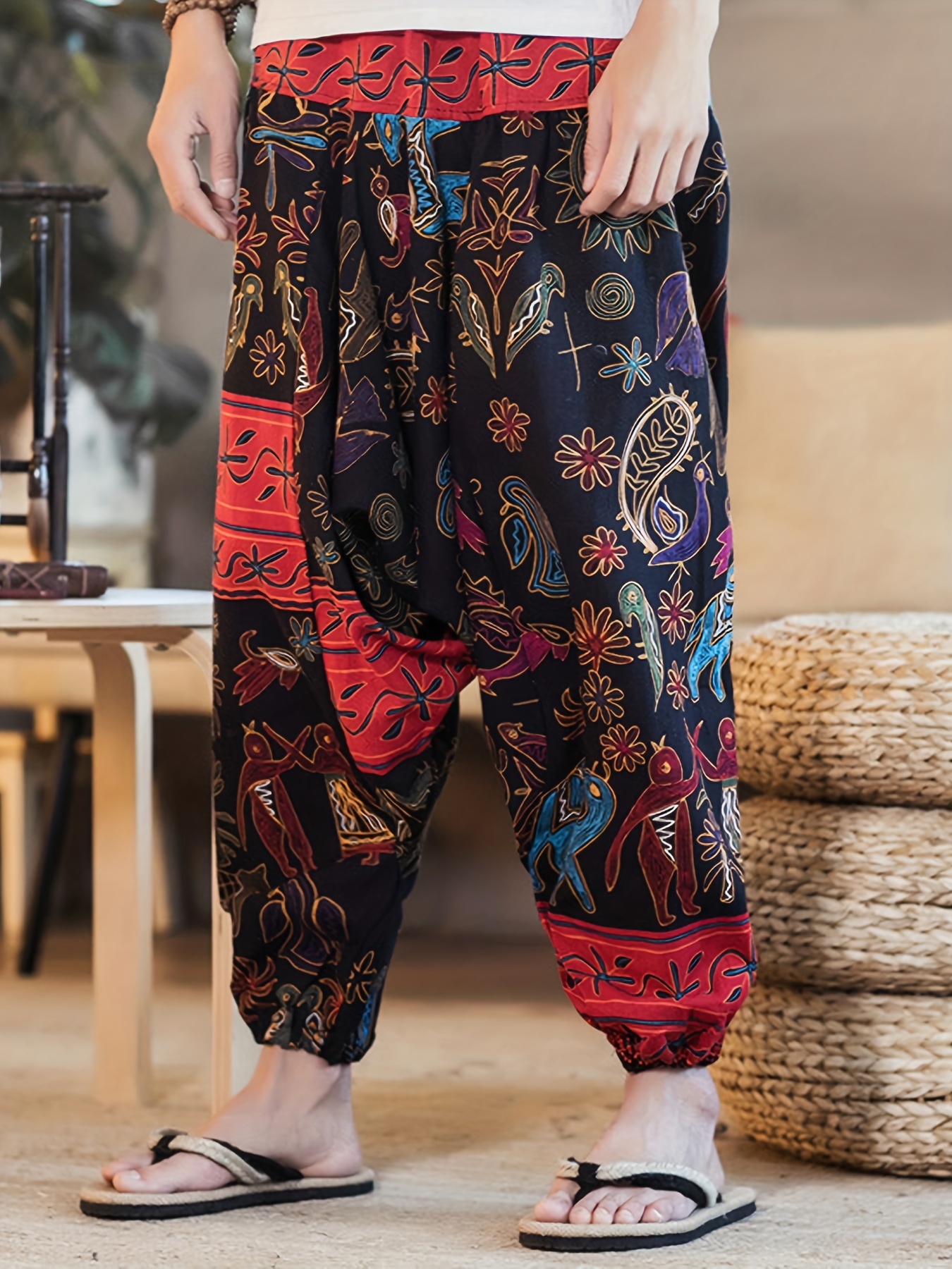 Mens 100% Cotton Casual Pants with Pockets - Cosmic Serenity Shop