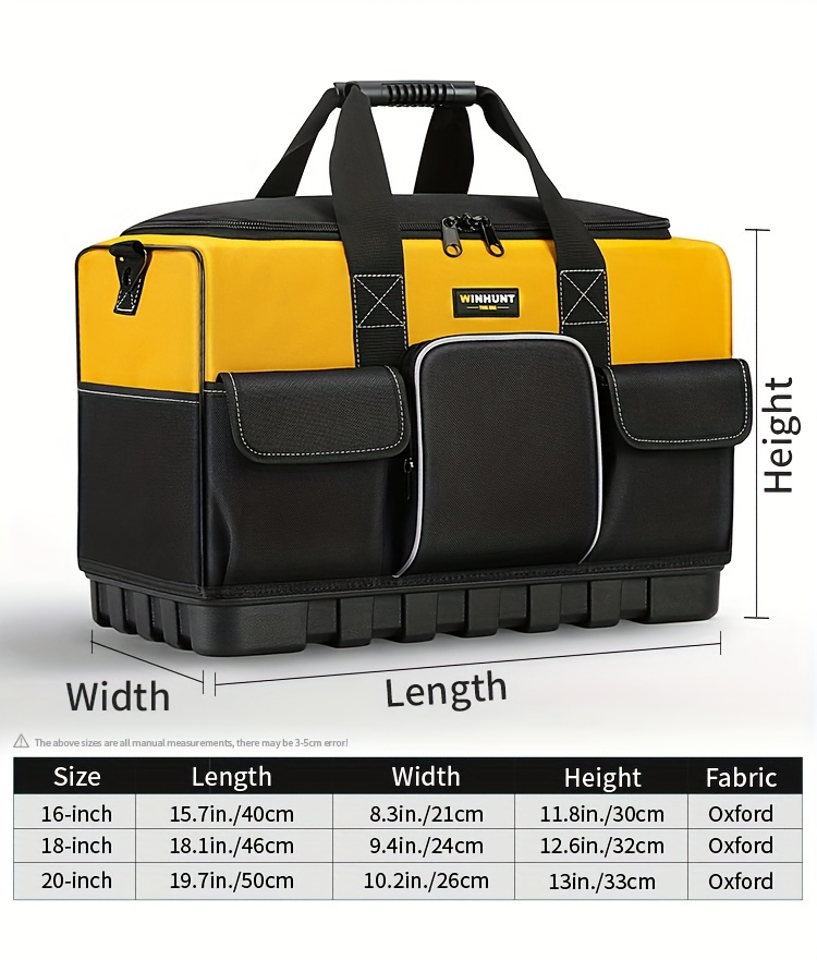 Juego de herramientas resistente WINHUNT, organizador de herramientas portátil con 16 bolsillos, bolsa de transporte con asas suaves, regalo para el día del padre, hombres y mecánicos