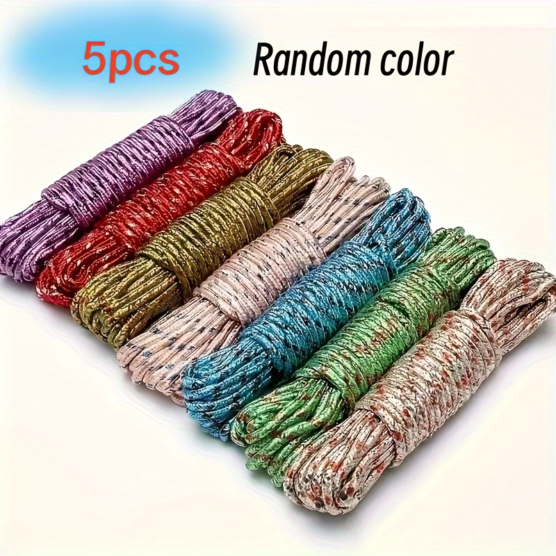 

5pcs Nylon Clotheslines, 16.4ft - For Outdoor Camping & Balcony Use, Random Colors, Multi-functional, Drying Rope, Clotheslines