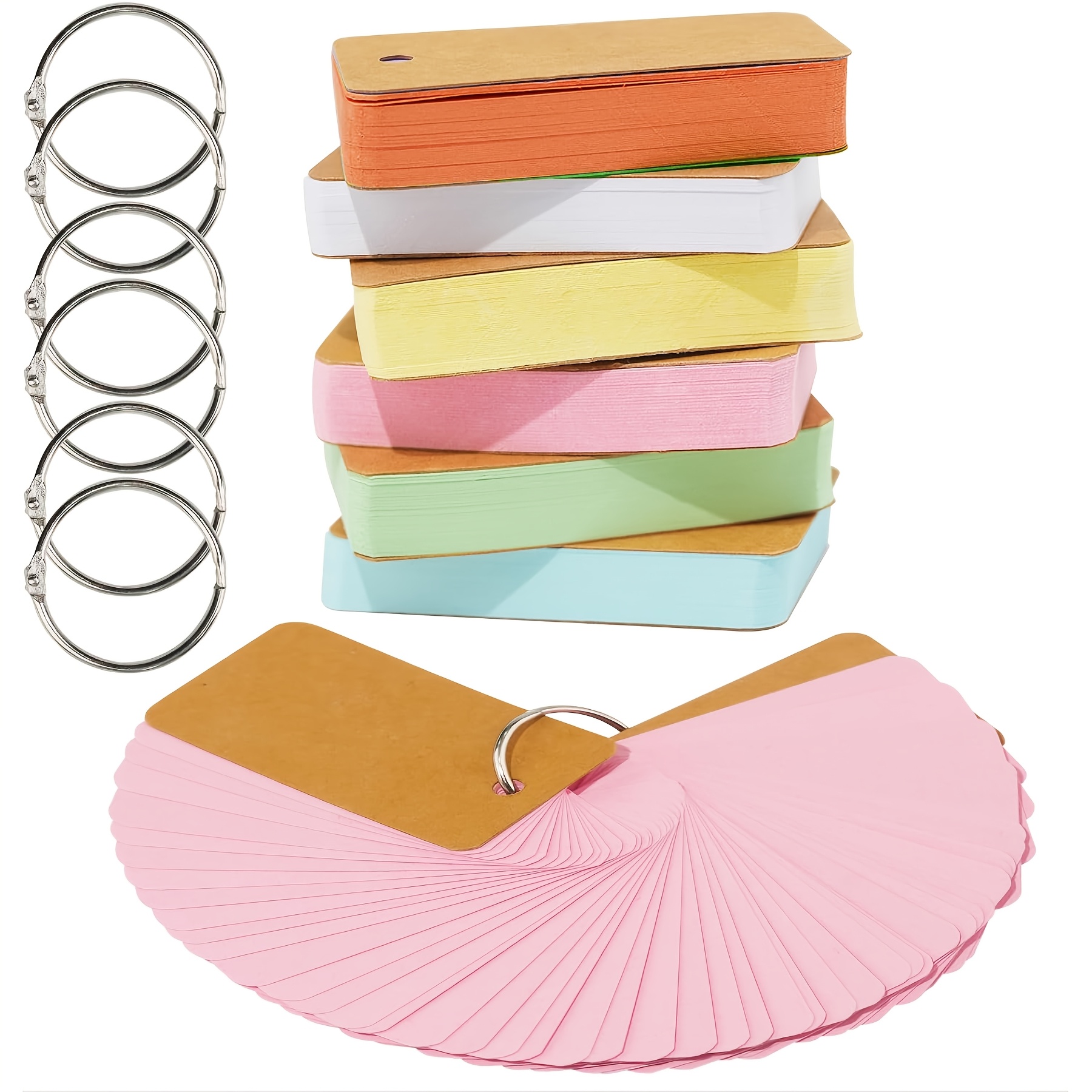 blank flash cards with binder ring Color Flash Cards With Metal Binder Rings  thepaperworm