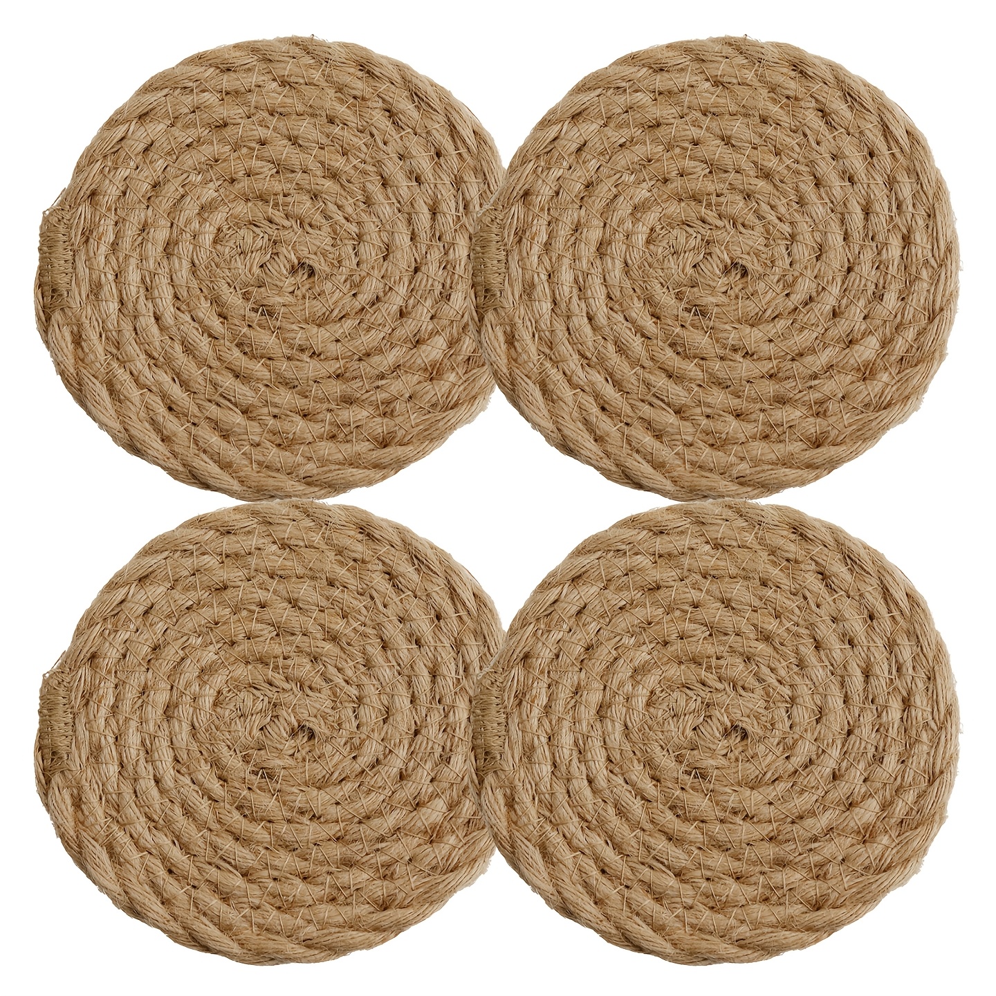 TEMU Leean 4pcs Coaster Set Suitable For Coffee Tables, Thickened Absorbent Woven Drink Coasters With Handmade Table Protectors, -resistant Suitable