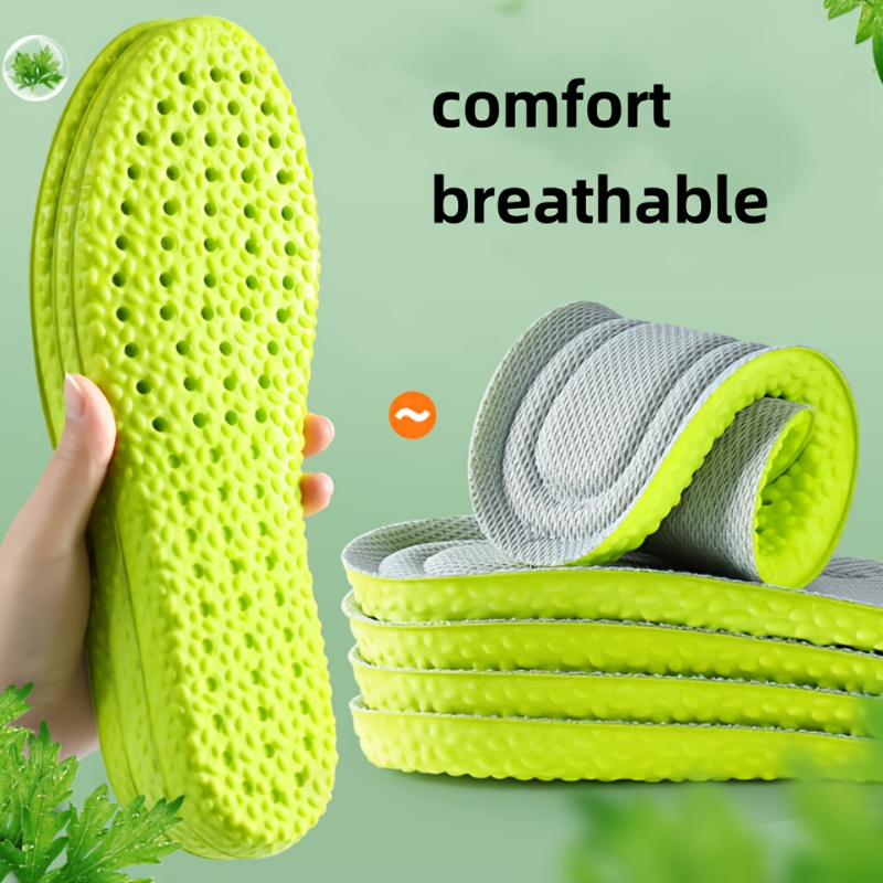 

1/3/5pairs Wormwood Insoles, Men's And Women' Soft Bottom Long-staying Sports Breathable Anti-odor Shock-absorbing Insoles