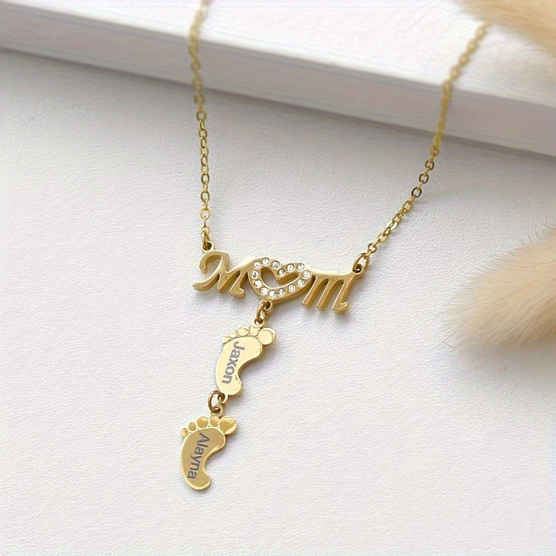 Personalized Family Name Stainless Steel Pendant Necklace