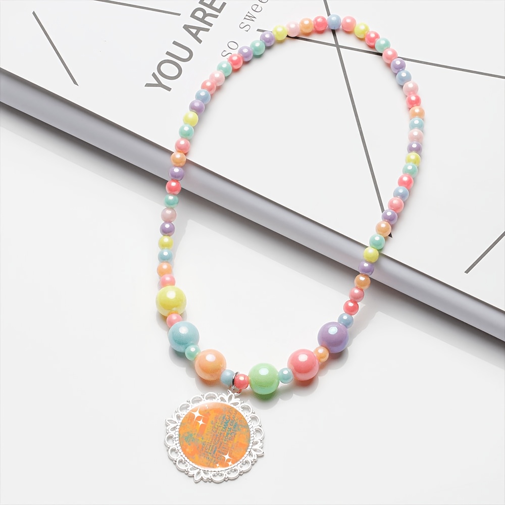 2pcs Women's Cute Necklace & Bracelet Set, Random Colour