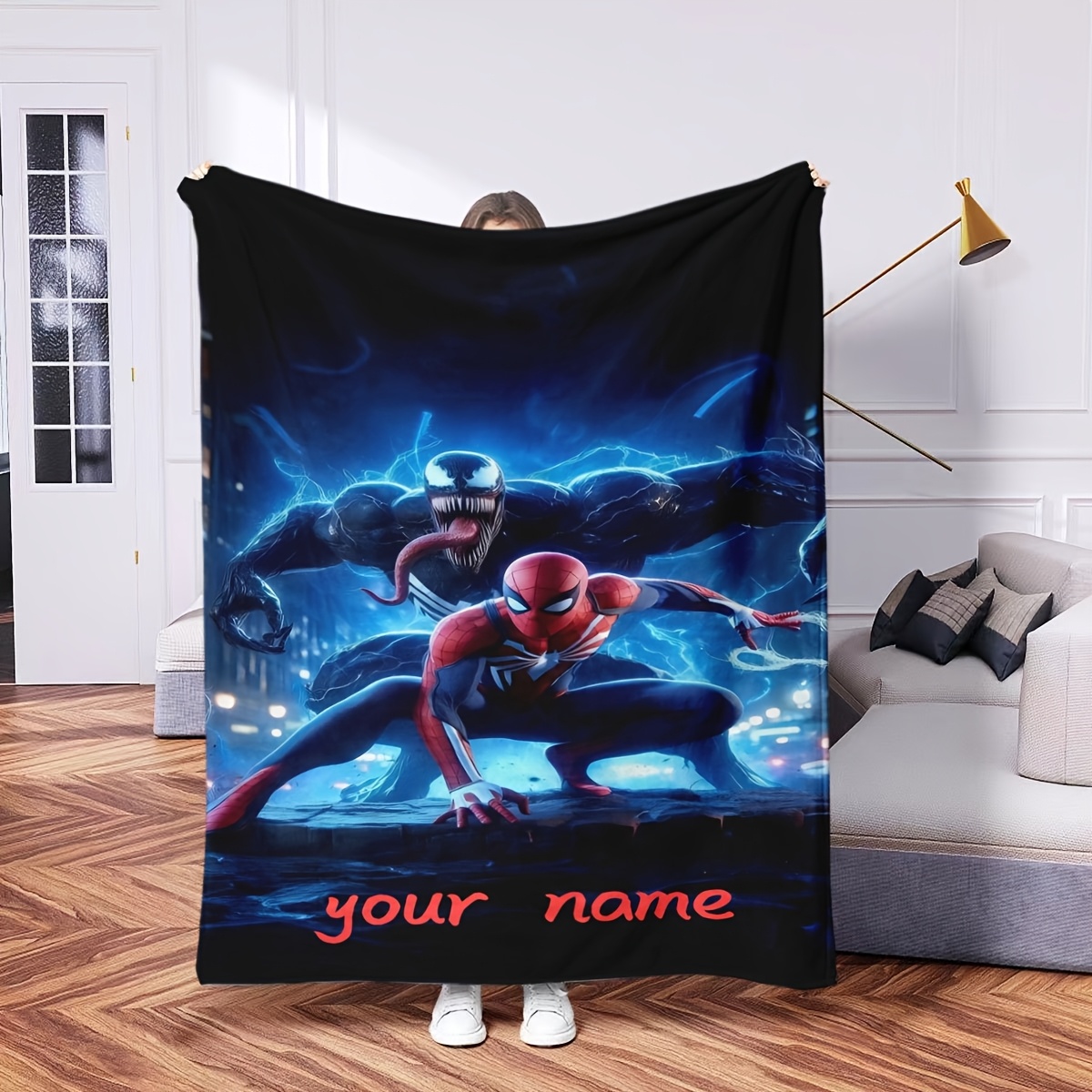 

Customizable Red & Spider- Blanket - , Personalized , & For & , - For Breaks &