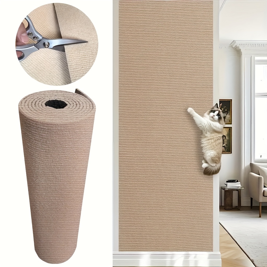 TEMU Cat Scratching Board, Self-adhesive Cat Scratching Mat, Versatile And Durable Cat Scratching Board, Interactive Pet Cat Climbing Mat, Suitable