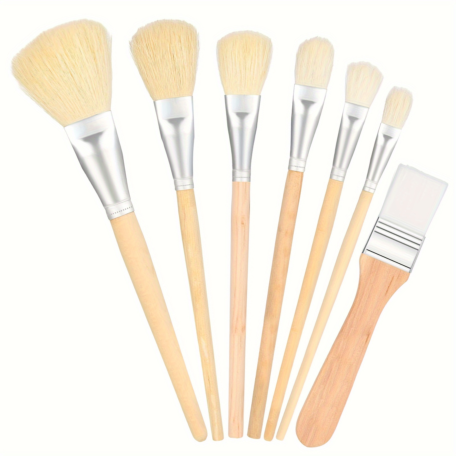 

Mop Brush For Acrylic Painting, 7pcs Versatile Blending Brush Paint Brushes For Acrylic Painting Goat Hair Paint Brush Set For Acrylic Watercolor Oil Painting Face Body Art