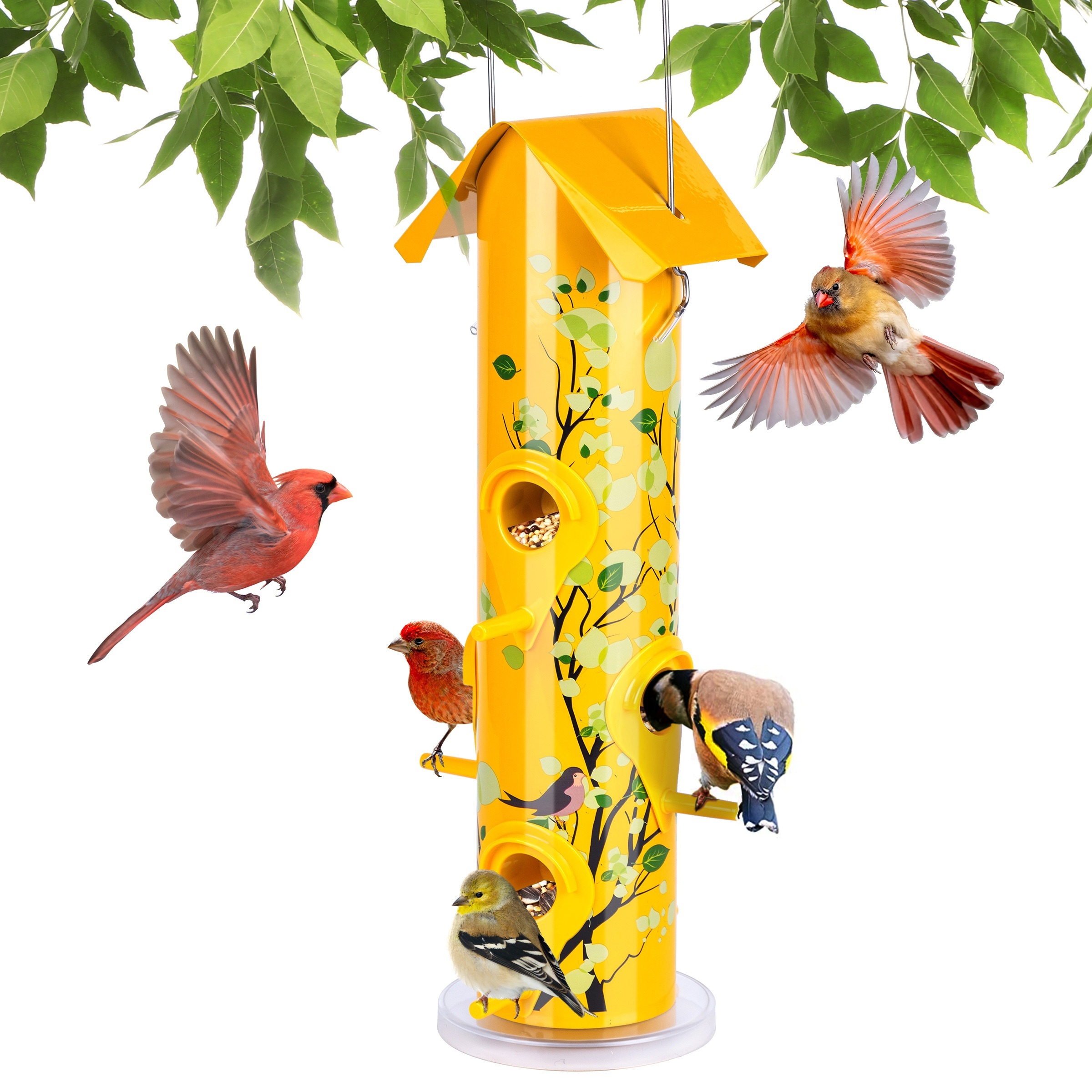 

Kingsyard Feeders For Outdoors Hanging, 6- Tube Bird Feeder, 14 Inch, & Weatherproof, Large Capacity For Attracting