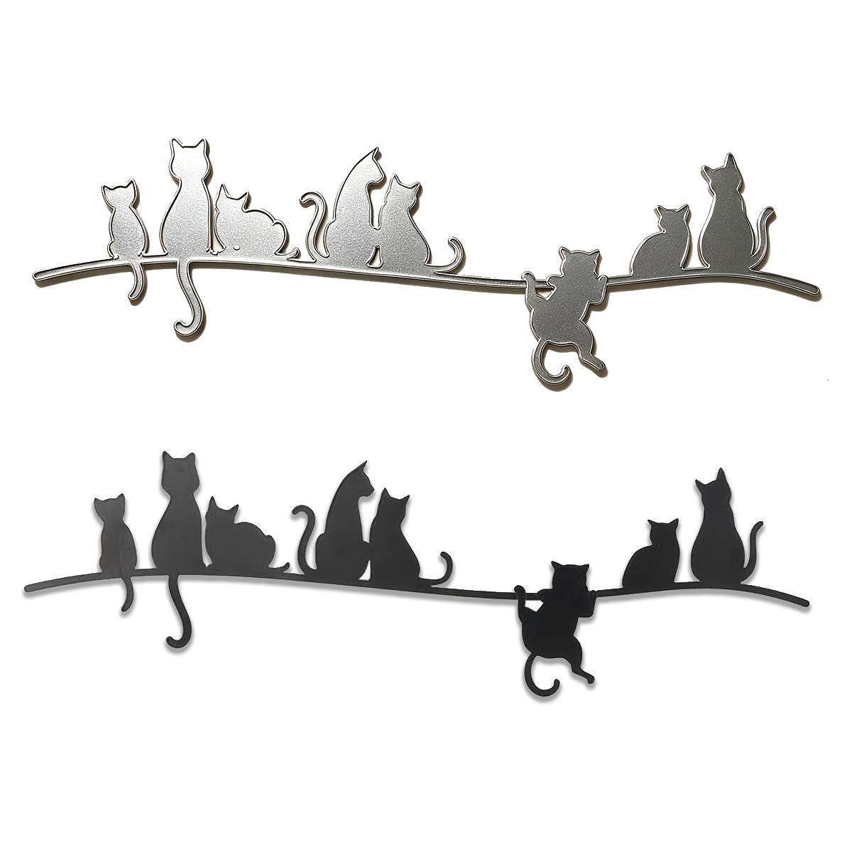 TEMU 1pc Halloween Cat Metal Cutting Die, Carbon Steel Embossing Template, Spooky Greeting Card, Scrapbook And Halloween Paper Craft Supplies
