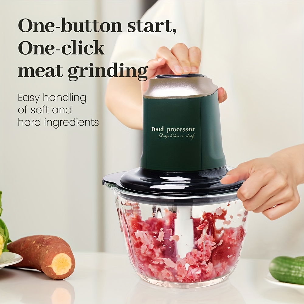 household 815 series electric food chopper food processor 8 cup food processor 1 2 liter bowl meat grinder suitable for meat vegetables fruits and nuts pure copper motor unit and 4 double layer sharp   300 watts Product details 0