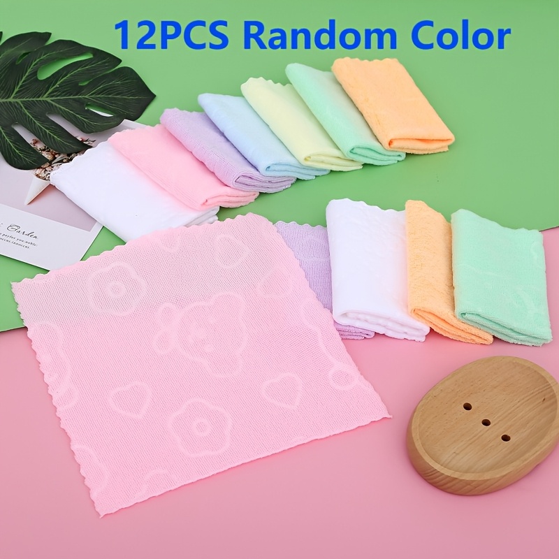 Image of 12pcs Random Color Reusable Cleaning Cloths, Dishwashing Cloths, Glass Wiping Cloths, Perfect For Household Use, Kitchen Use, Bathroom Use, Tablecloth Wiping, Quick Drying