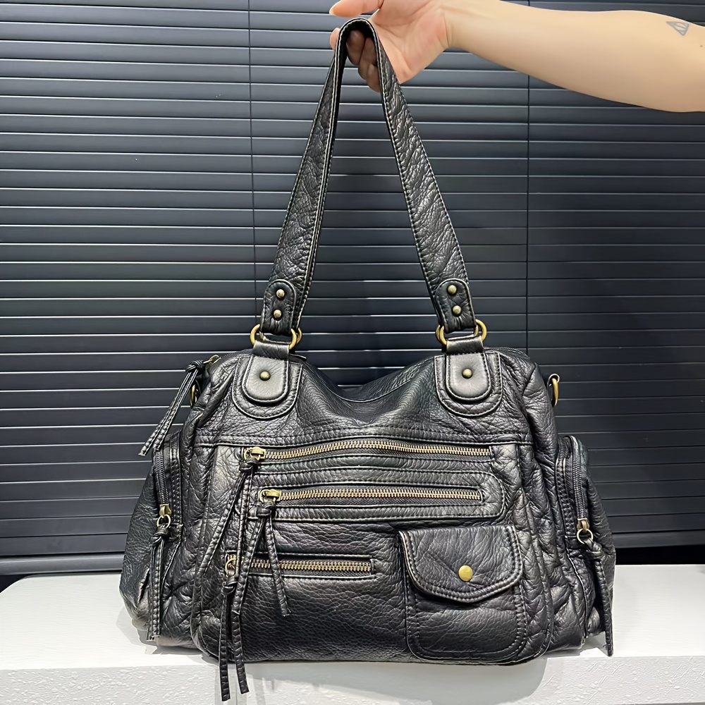 vintage y2k style tote bag women large capacity shoulder - Temu