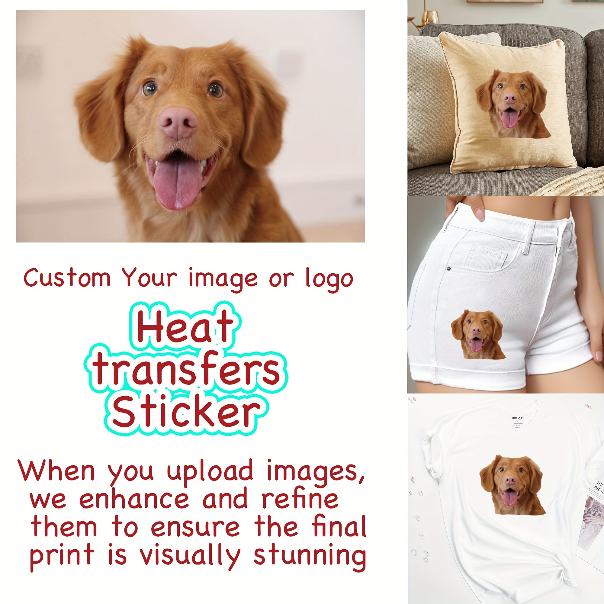 

Heat Transfer Patch Sticker That Allows You To Customize Pattern Logos, Suitable For Customizing T-shirts, Hats, Hoodies, Canvas Bags, Pillows Decorations
