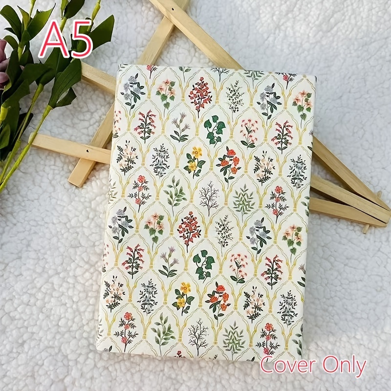 1pc Book Cover Sleeve Protector A5/a6 Notebook Covers Soft Cloth Book Protector Small Floral Pattern Adjustable Book Sleeve Notebook