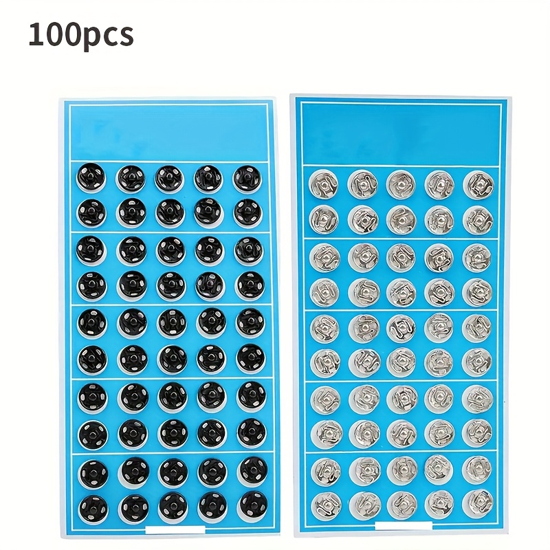 E-shop 100 Stück Druckknöpfe, Metall-Druckknöpfe, Mutter-Kind-Knöpfe, Näh-Druckknöpfe, Haushalts-Druckknopf-Zubehör ohne Nähen, 8 mm Nähknöpfe in