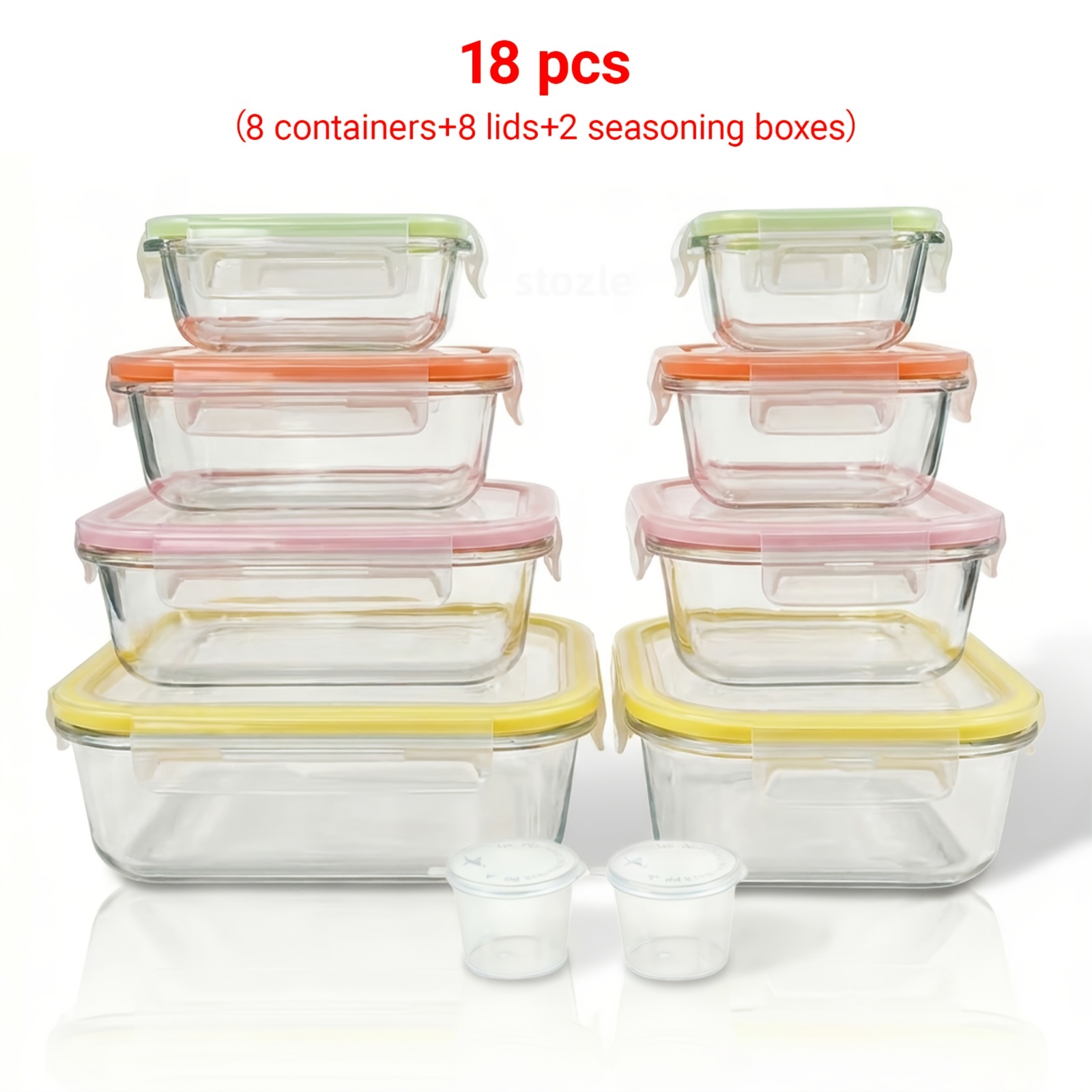 TEMU 18pcs Sealed Glass Food Storage Gift Box Set, With Air Holes On The Lids, Perfect For Salads, Fruits, Vegetables And Sandwiches, Lunch Box |