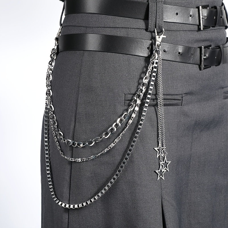 simple punk style body chain with belt detail, decorative  display picture 1