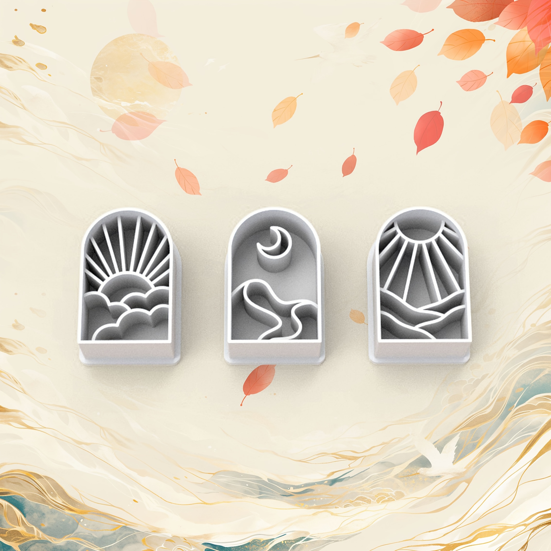 TEMU 3pcs Bohemian Cookie Cutter - Durable Plastic Cookie Cutters Suitable For Home Baking, Diy -themed, Christmas & Thanksgiving , & (no)