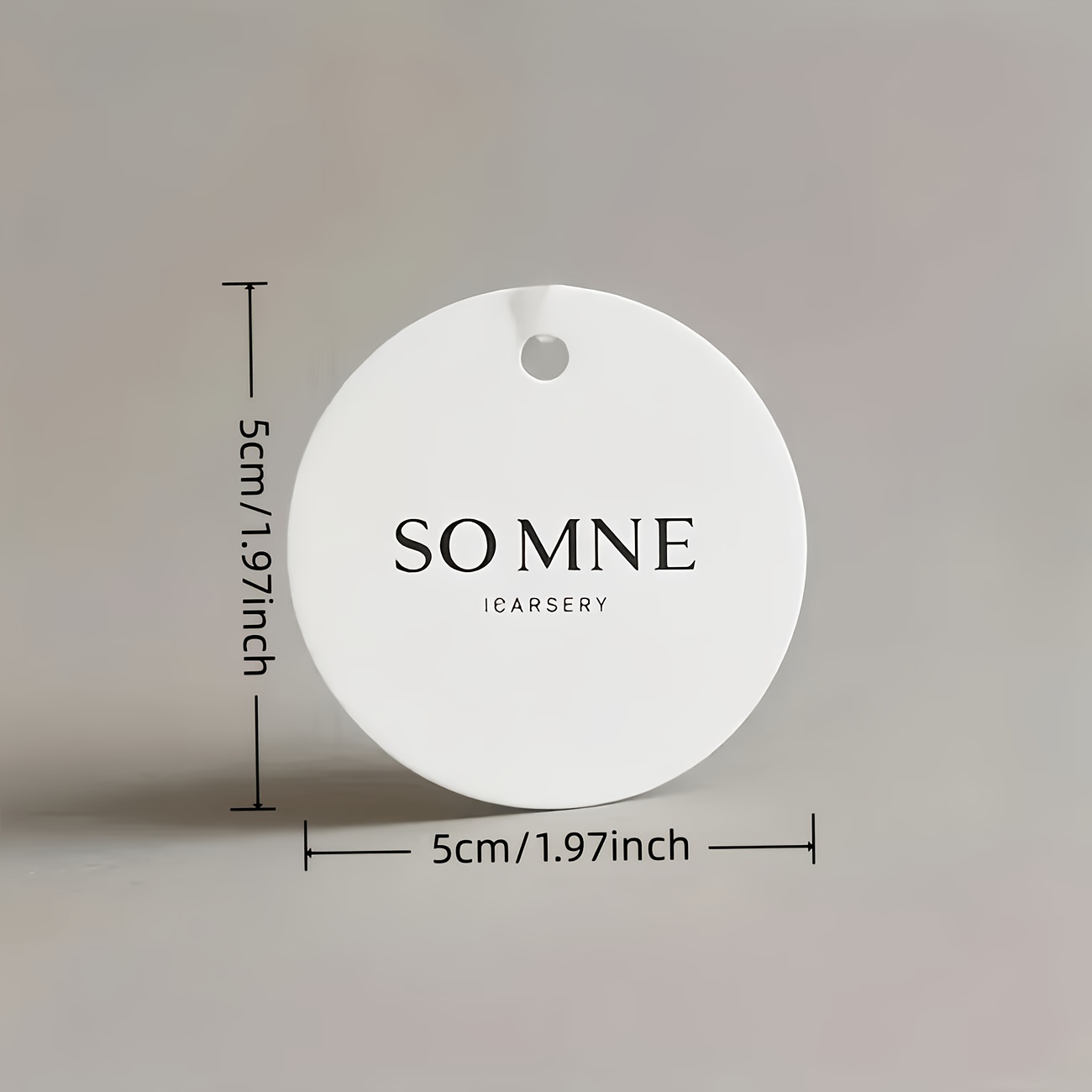 TEMU Étiquettes personnalisées 500 pièces avec logo//image - Étiquettes de suspension rondes brillantes robustes blanches et noires avec trou de